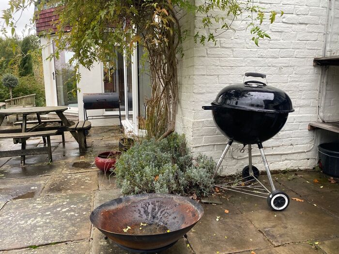 Barbecue and firepit on the patio